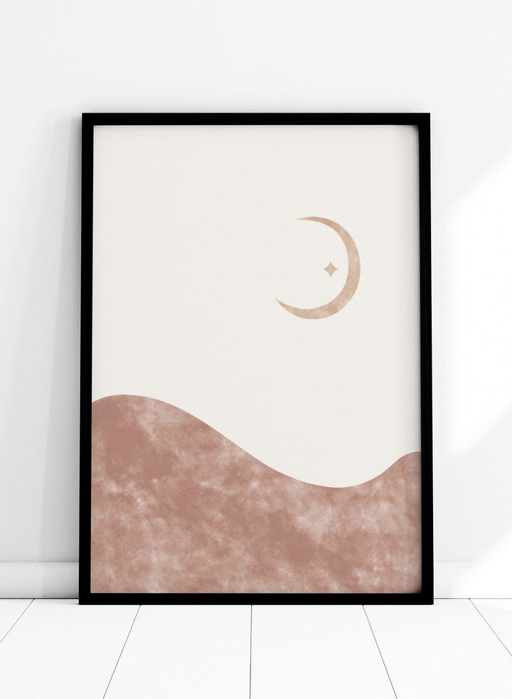 Abstract Moon & Mountains Art Print_Sugar & Canvas