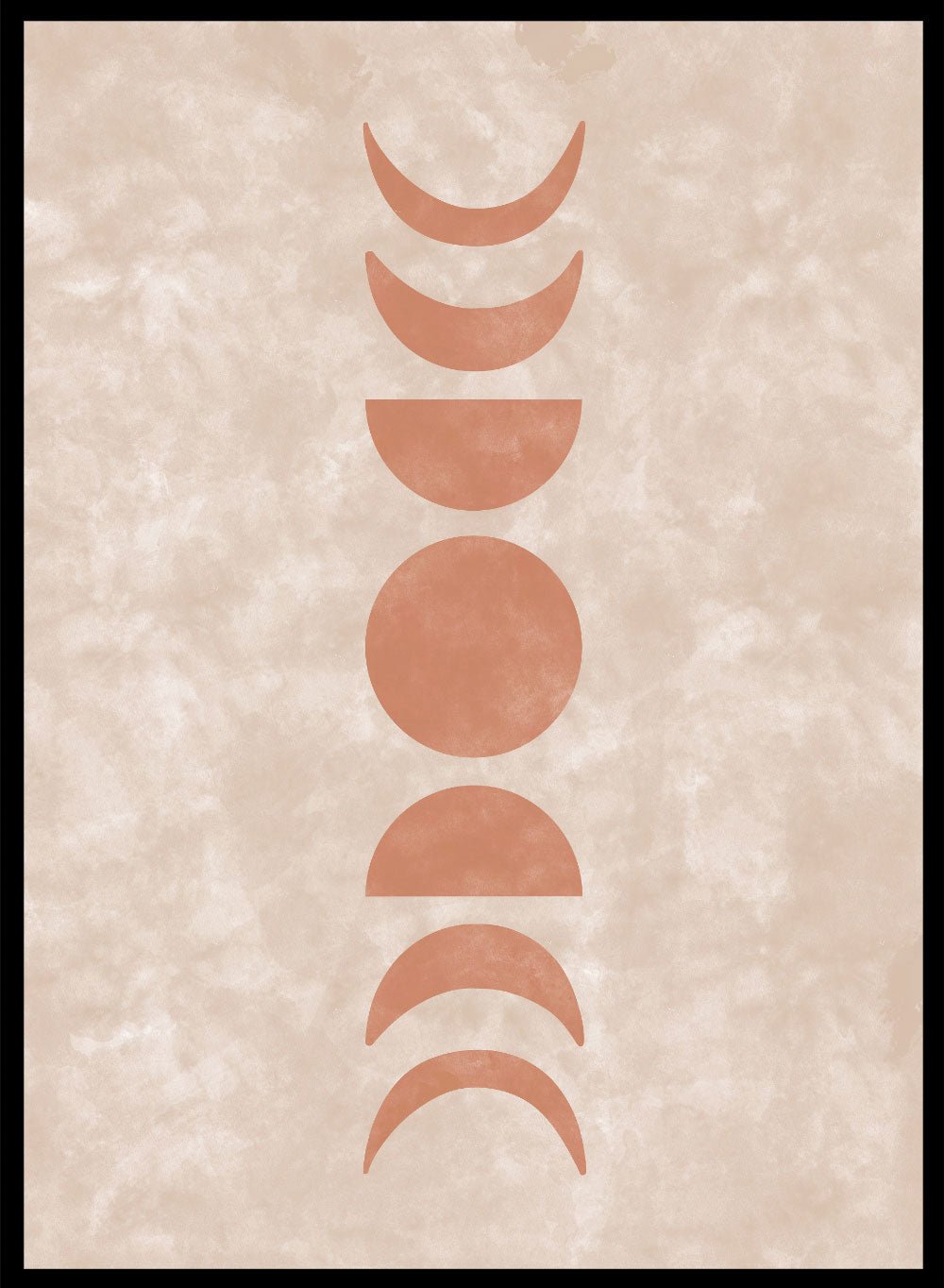 Mid - Century Moon Cycle Art Print_Sugar & Canvas