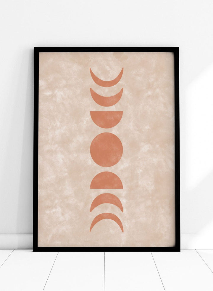 Mid - Century Moon Cycle Art Print_Sugar & Canvas