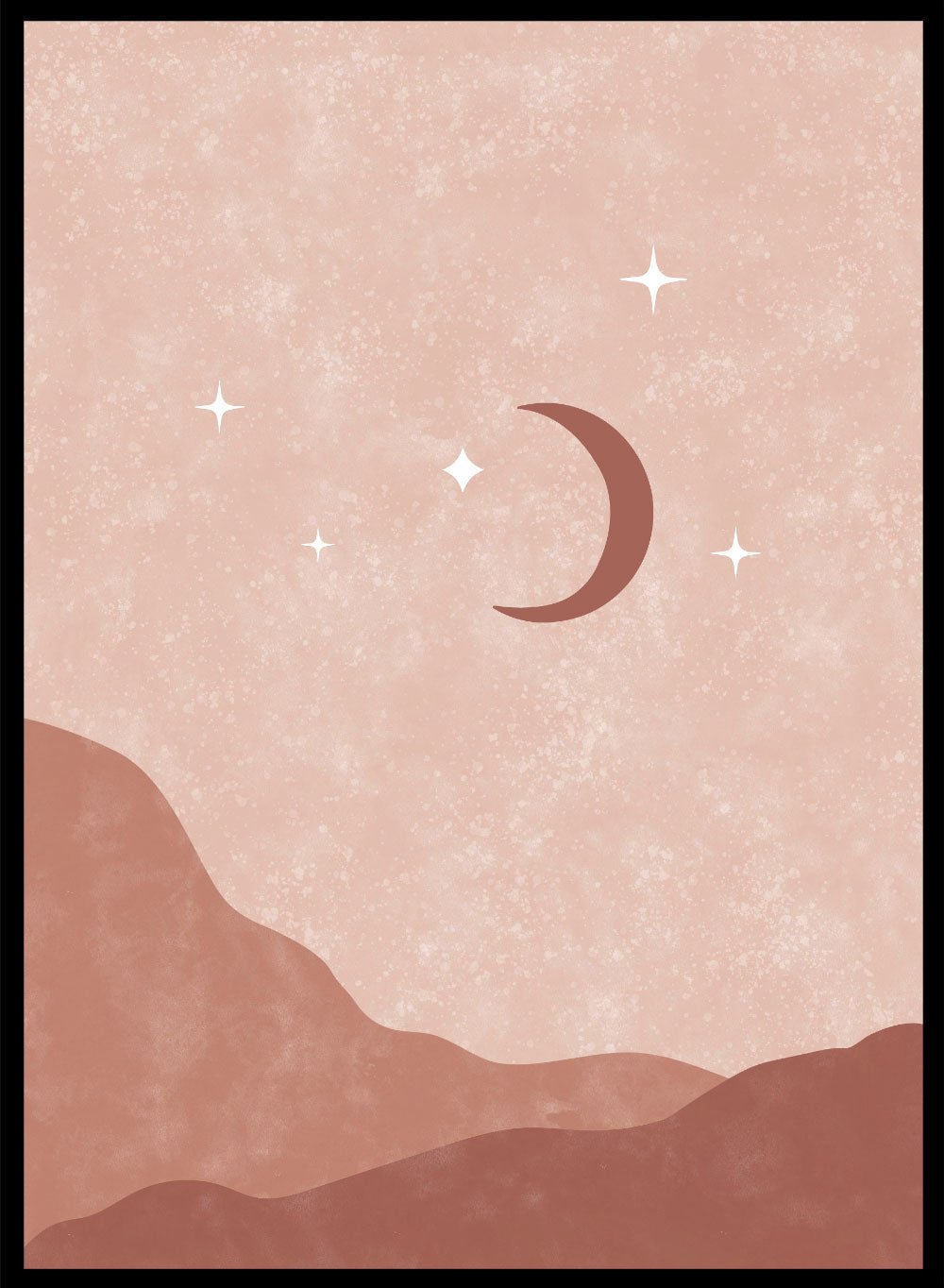 Abstract Moon & Mountains Art Print_Sugar & Canvas