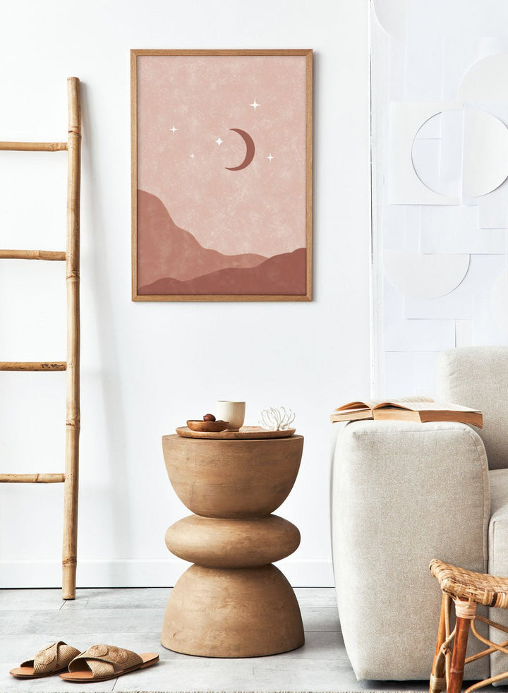 Abstract Moon & Mountains Art Print_Sugar & Canvas