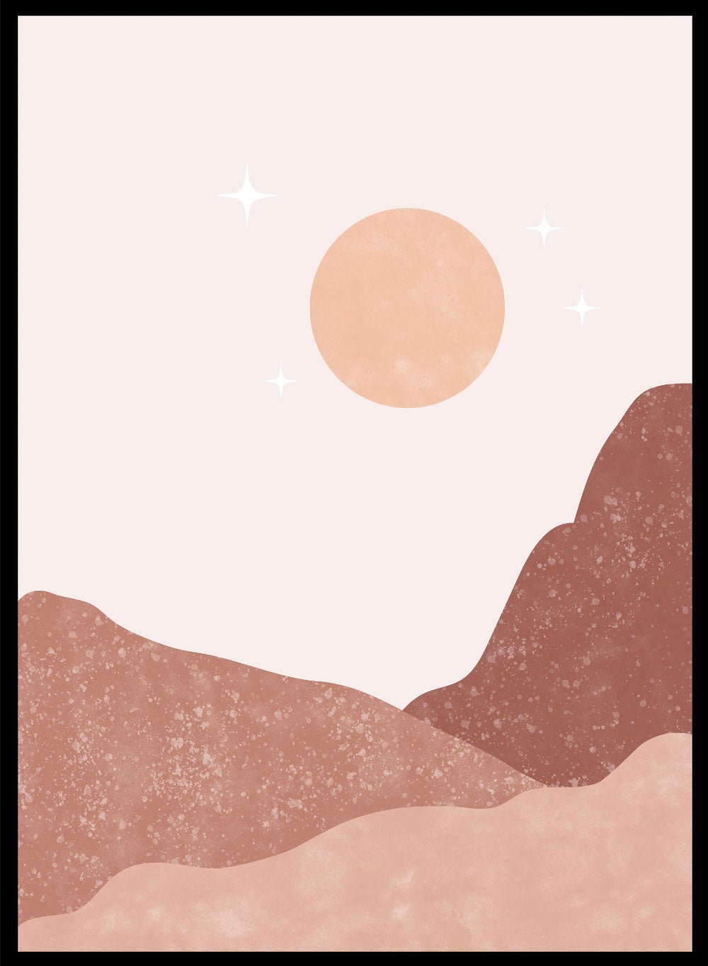 Abstract Sun & Mountains Art Print_Sugar & Canvas