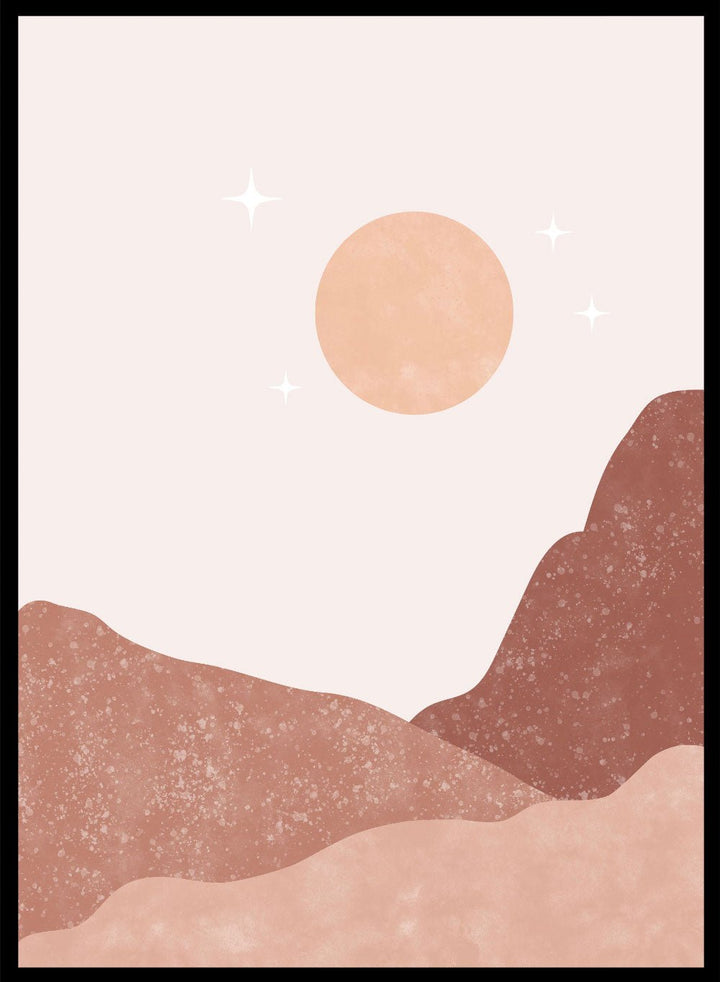 Abstract Sun & Mountains Art Print_Sugar & Canvas
