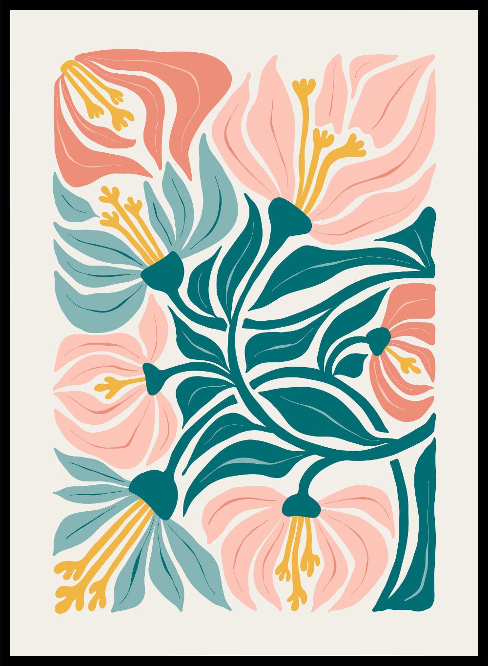 Abstract Botanical Art Print FM93_Sugar & Canvas