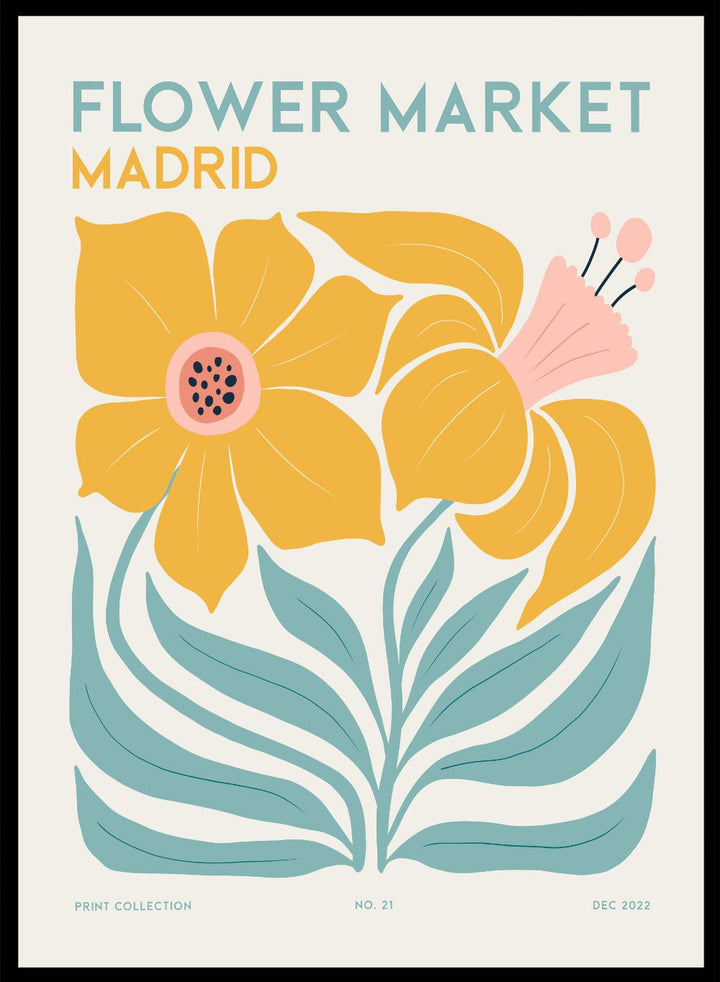 Flower Market Madrid Abstract Art Print FM110_Sugar & Canvas