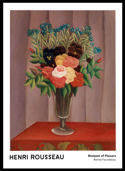 Henri Rousseau Bouquet of Flowers Vintage Museum Exhibition Poster Art Print | Rousseau Poster, Post Impressionist Still life Painting