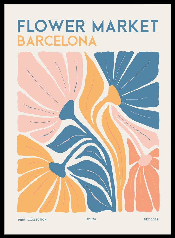 Flower Market Barcelona Abstract Art Print FM109_Sugar & Canvas