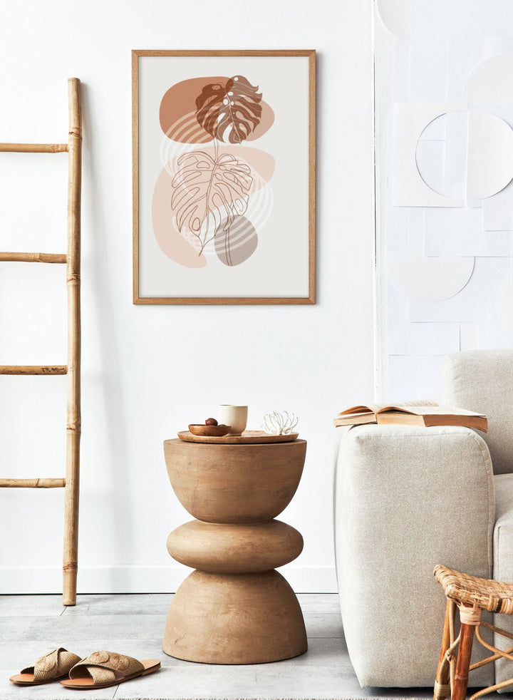 Abstract Terracotta Monstera Print_Sugar & Canvas