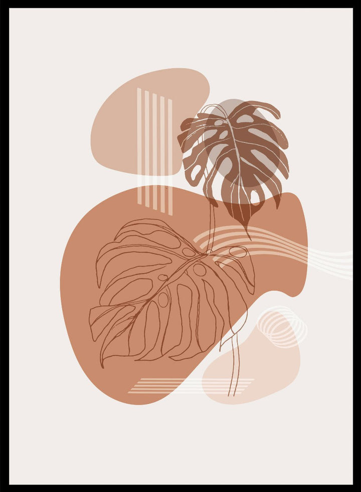 Abstract Terracotta Monstera Print_Sugar & Canvas