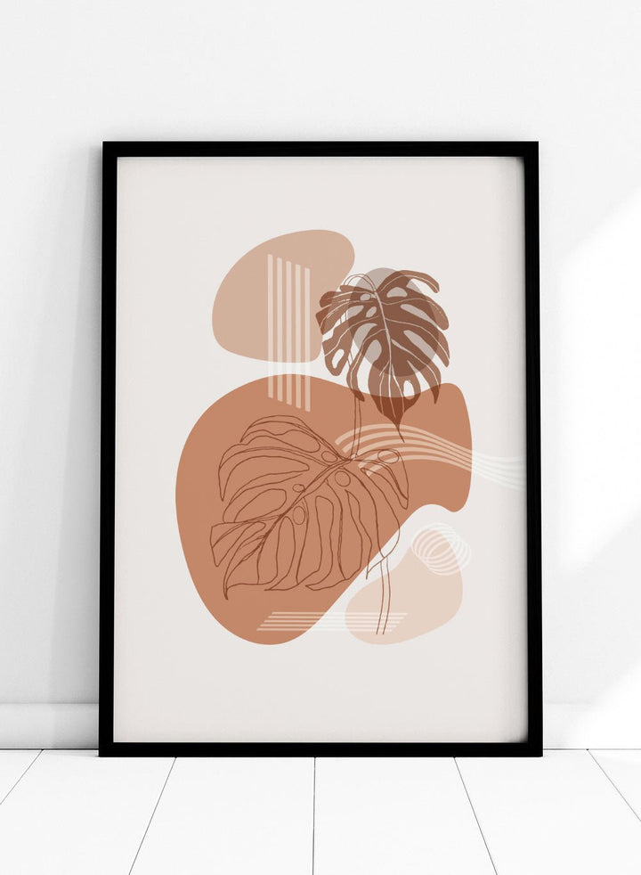 Abstract Terracotta Monstera Print_Sugar & Canvas