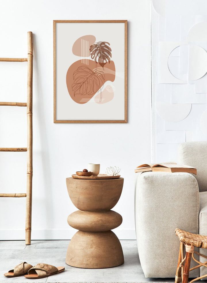 Abstract Terracotta Monstera Print_Sugar & Canvas