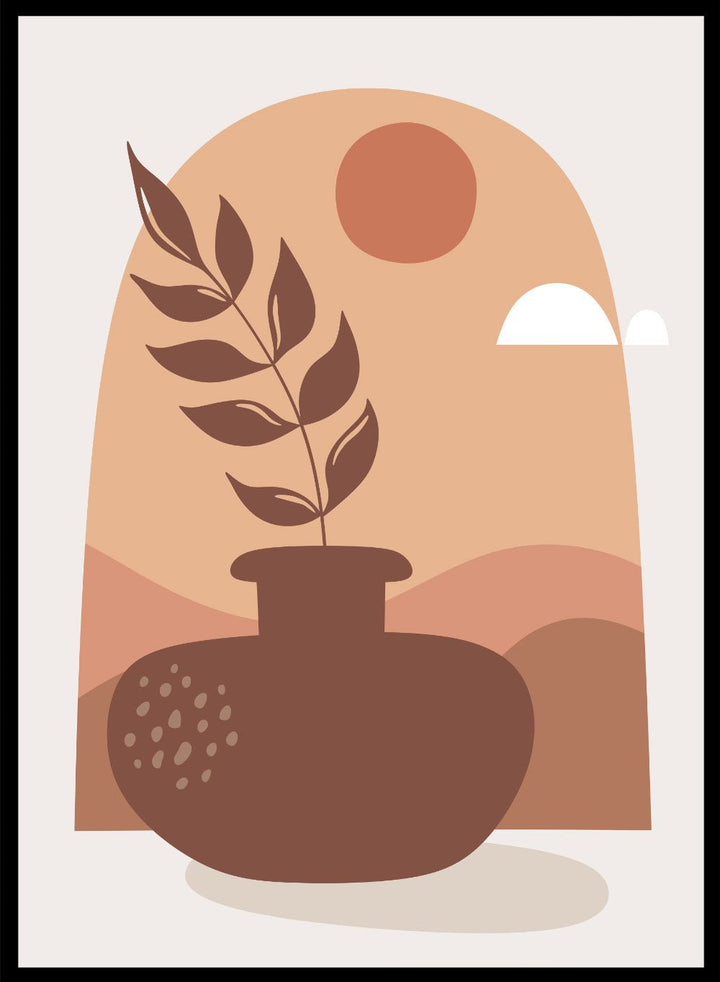 Abstract Leaves in Vase Art Print_Sugar & Canvas