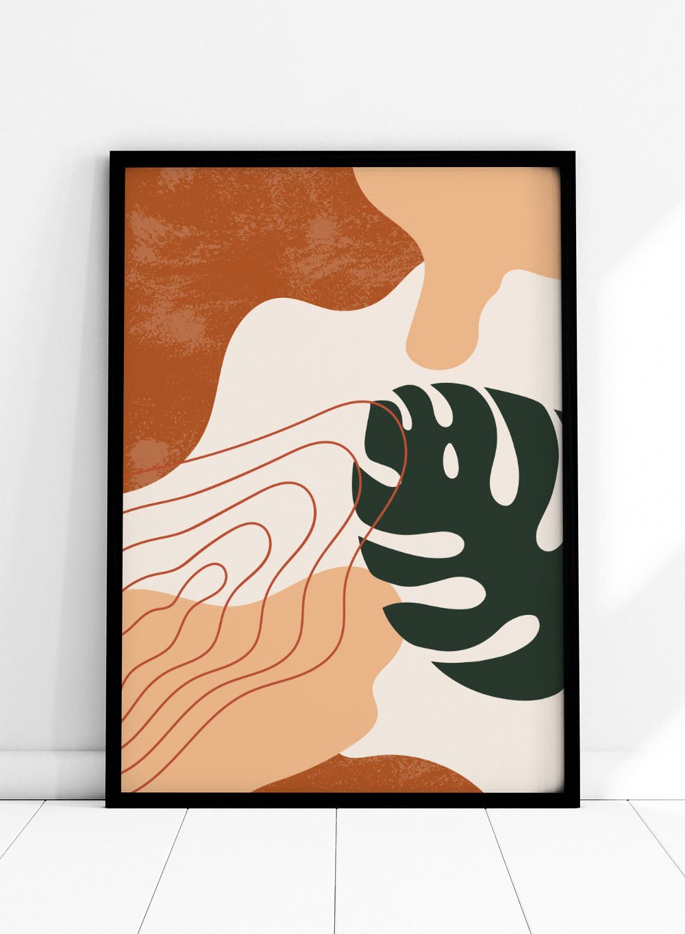 Abstract Terracotta Monstera Print_Sugar & Canvas