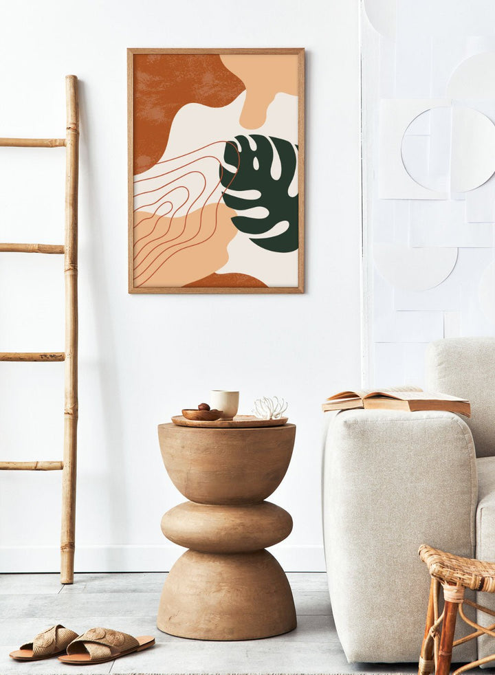 Abstract Terracotta Monstera Print_Sugar & Canvas