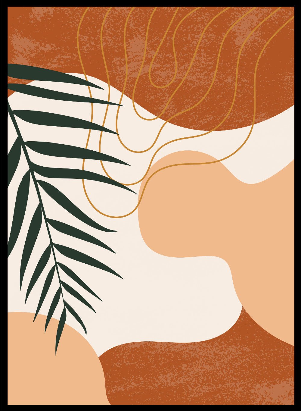 Abstract Terracotta Monstera Print_Sugar & Canvas