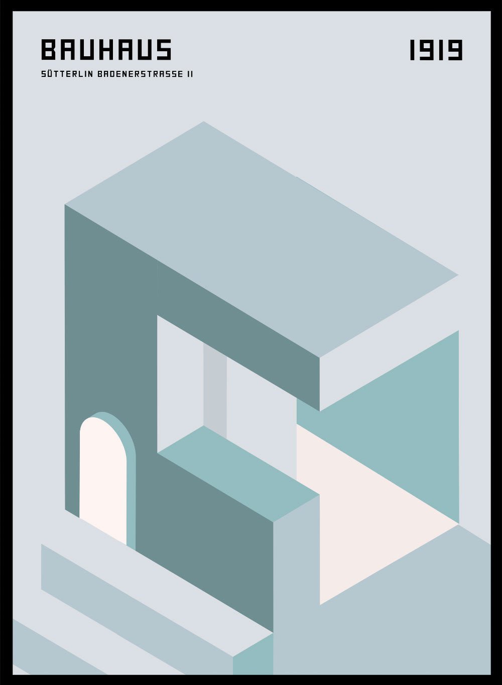 Bauhaus Architecture 1919 Art Print_Sugar & Canvas