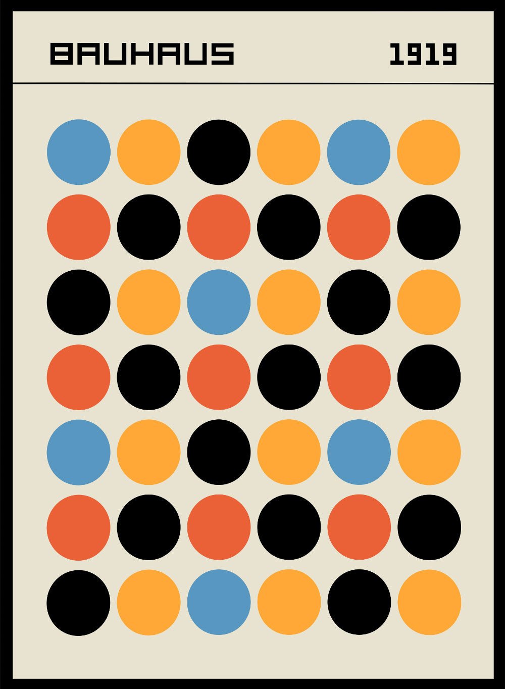 Bauhaus Geometric Dots Art Print_Sugar & Canvas