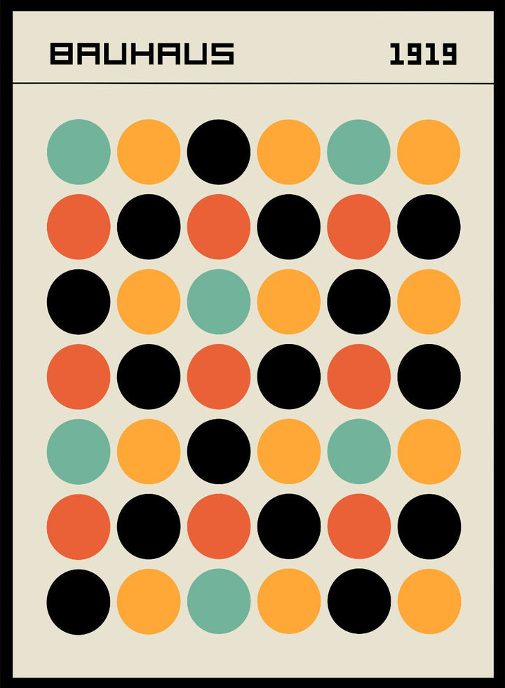 Bauhaus Geometric Dots Art Print_Sugar & Canvas