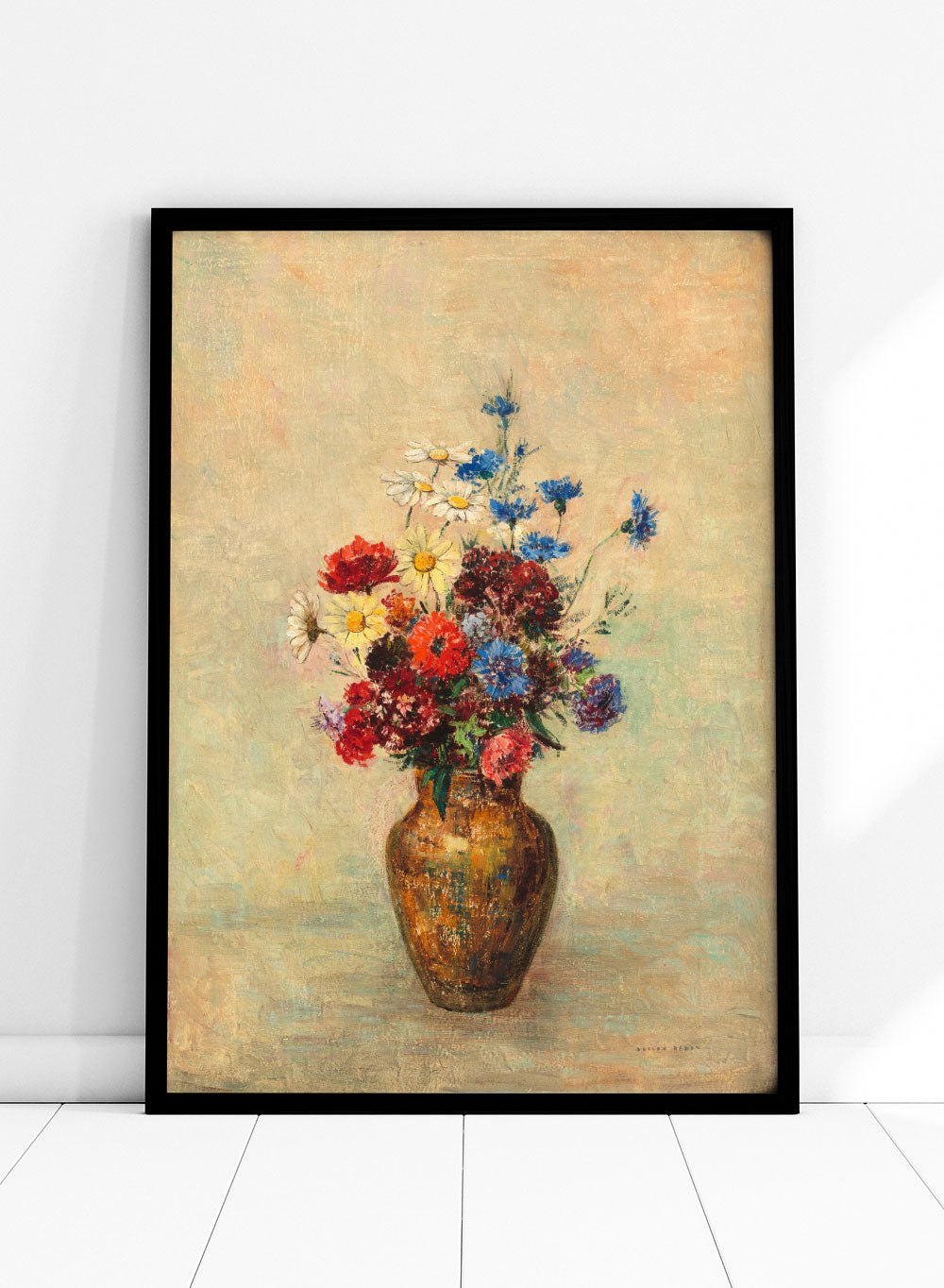 European Vintage Colorful Flowers in Vase Art Print, Still Life Oil Painting, Colorful Vintage Poster, Odilon Redon, Flowers in a Vase
