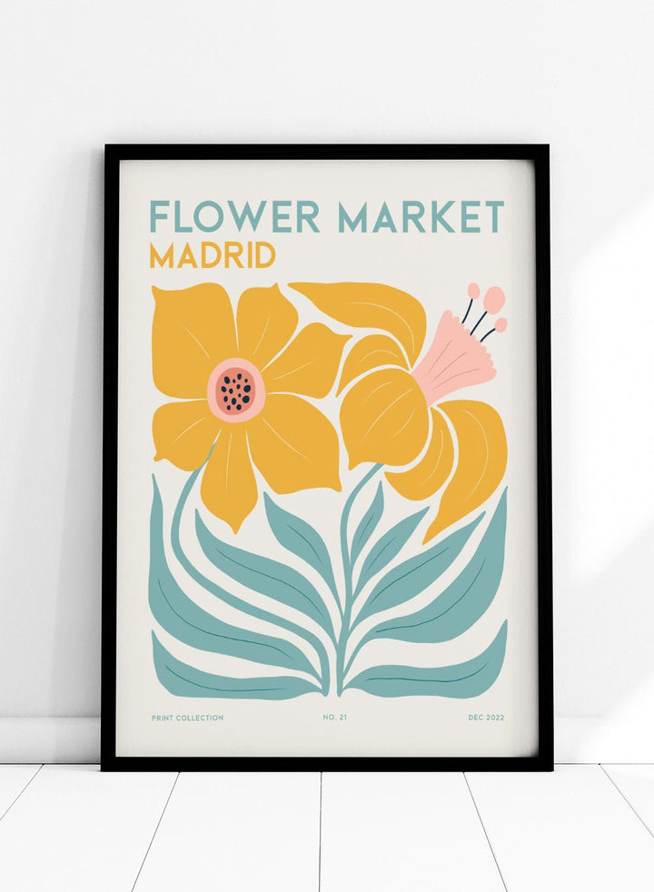 Flower Market Madrid Abstract Art Print FM110_Sugar & Canvas