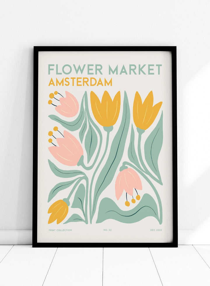 Flower Market Amsterdam Abstract Art Print FM111_Sugar & Canvas