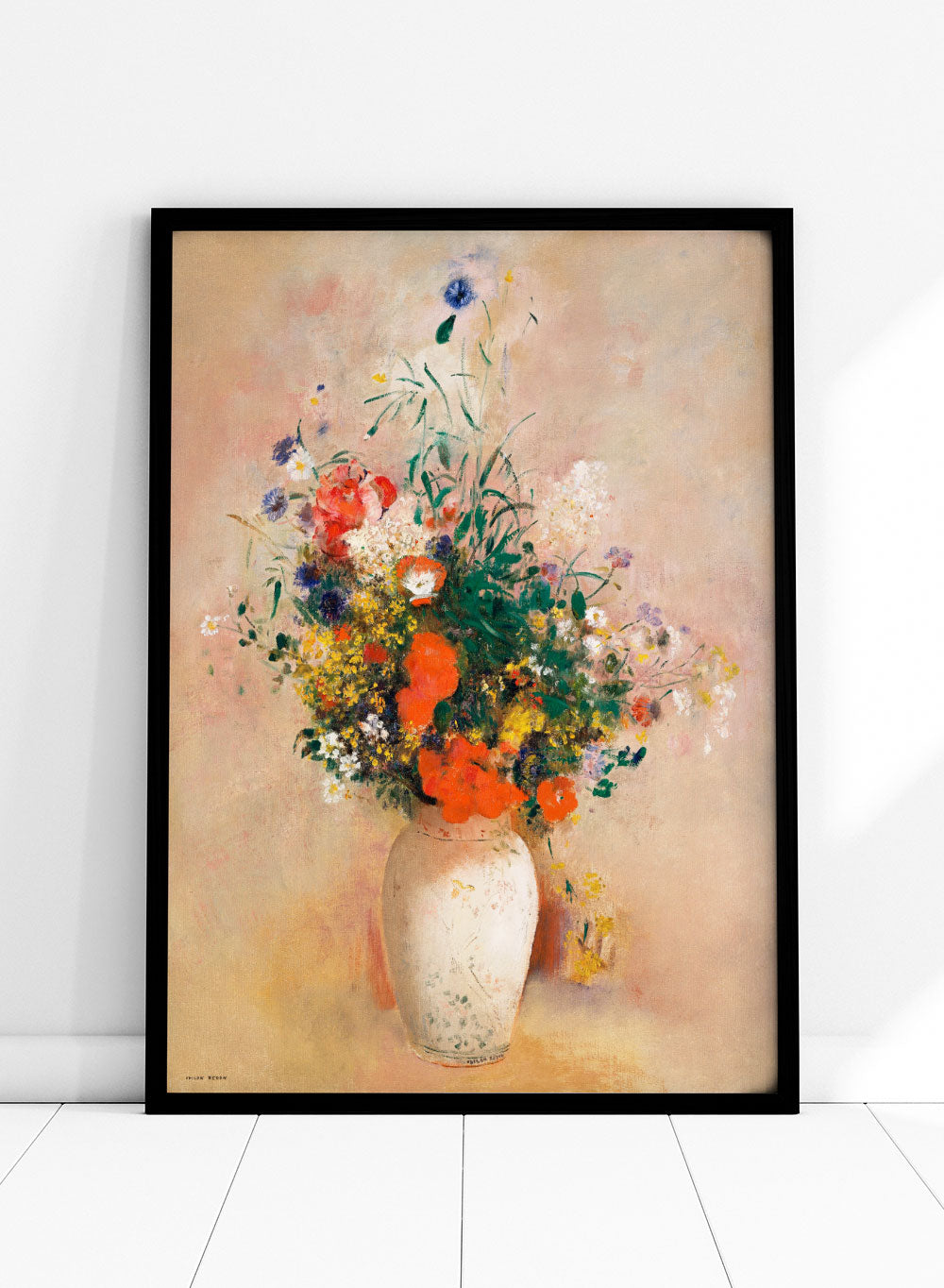 European Vintage Colorful Flowers in Vase Art Print, Still Life Oil Painting, Colorful Vintage Poster, Odilon Redon, Vase of Flowers