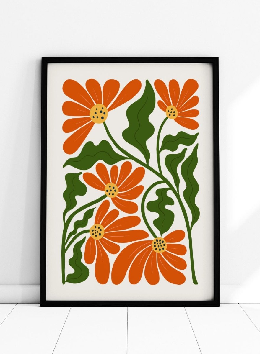 Flower Market Colorful Abstract Botanical Spring Flowers Art Print