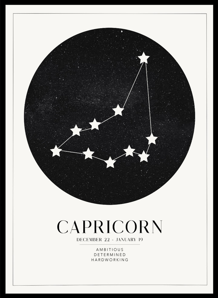 Capricorn Zodiac Art Print (Light/Dark)_Sugar & Canvas