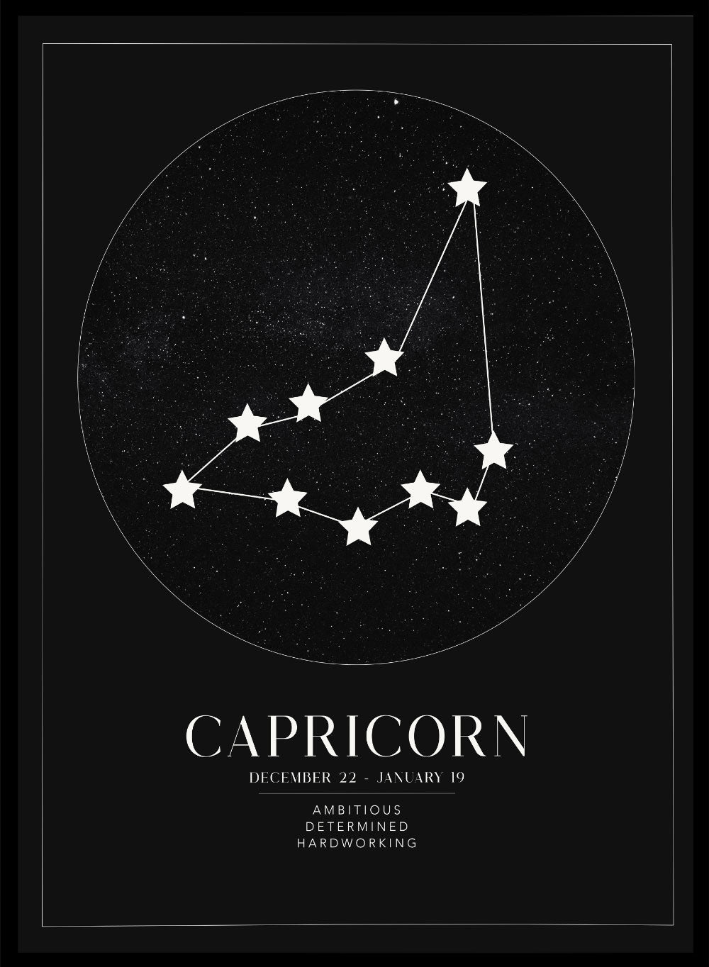 Capricorn Zodiac Art Print (Light/Dark)_Sugar & Canvas
