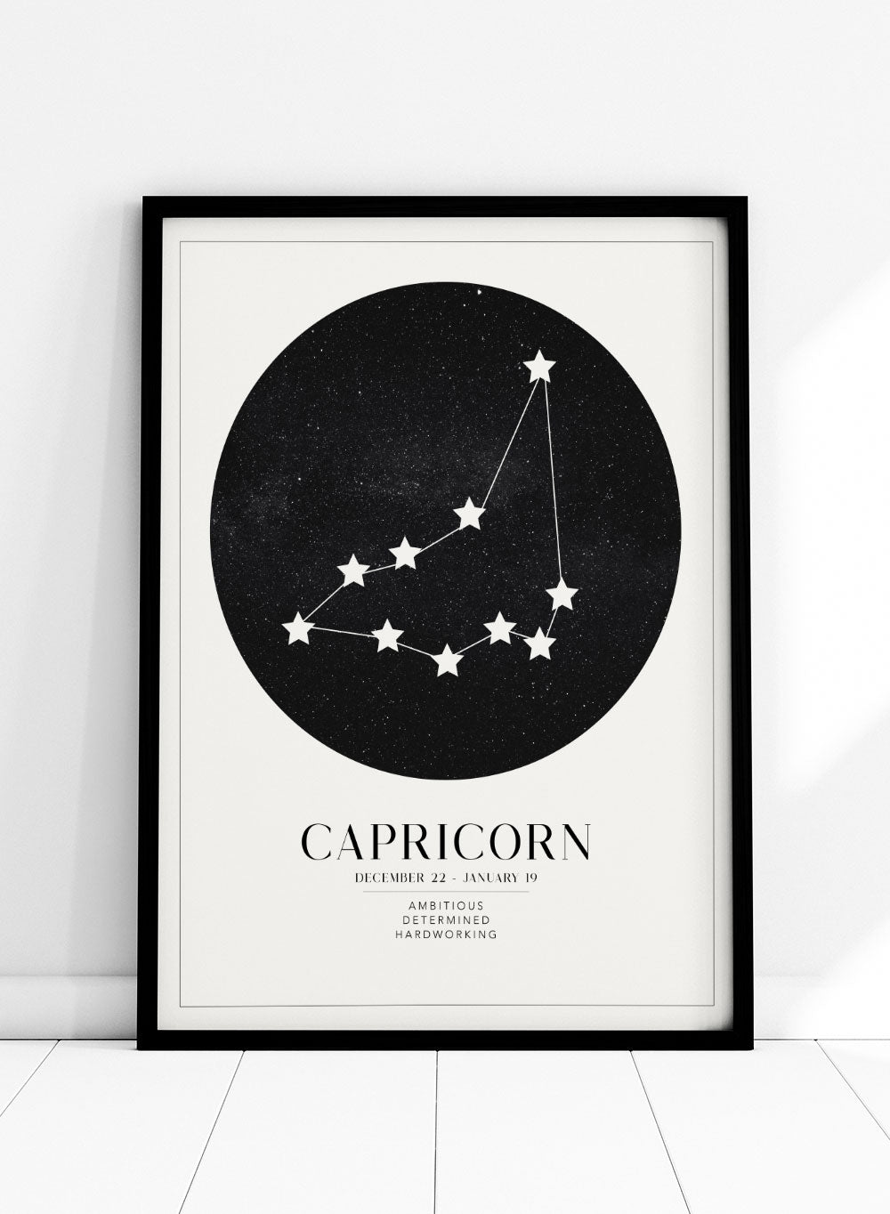 Capricorn Zodiac Art Print (Light/Dark)_Sugar & Canvas