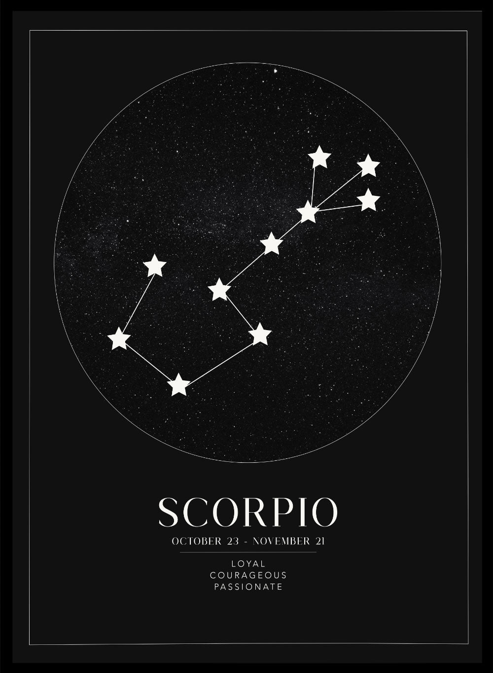 Scorpio Zodiac Art Print (Light/Dark)_Sugar & Canvas