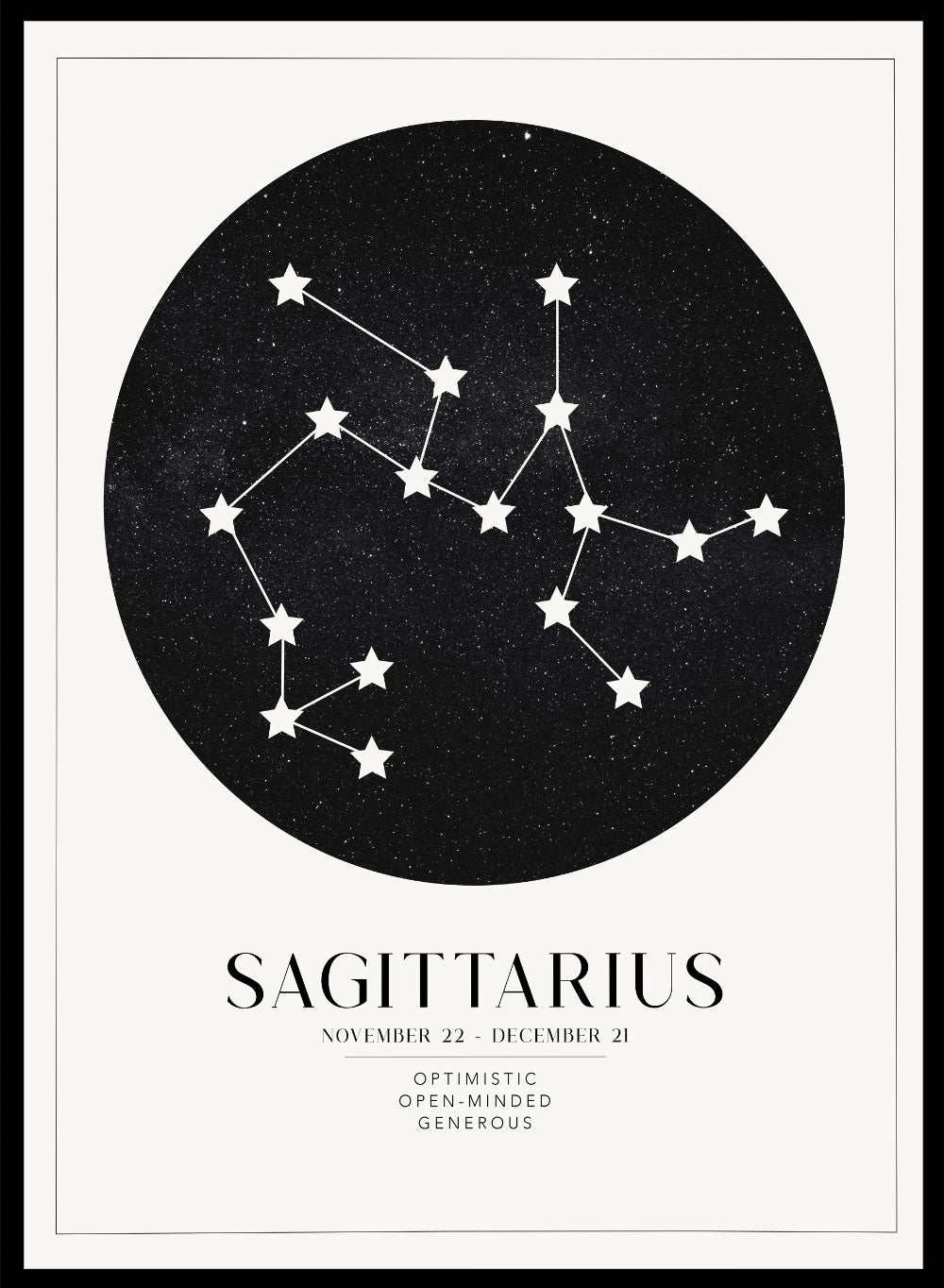 Sagittarius Zodiac Art Print (Light/Dark)_Sugar & Canvas