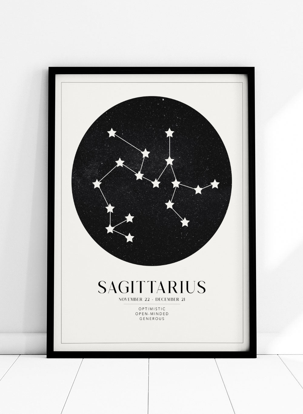 Sagittarius Zodiac Art Print (Light/Dark)_Sugar & Canvas