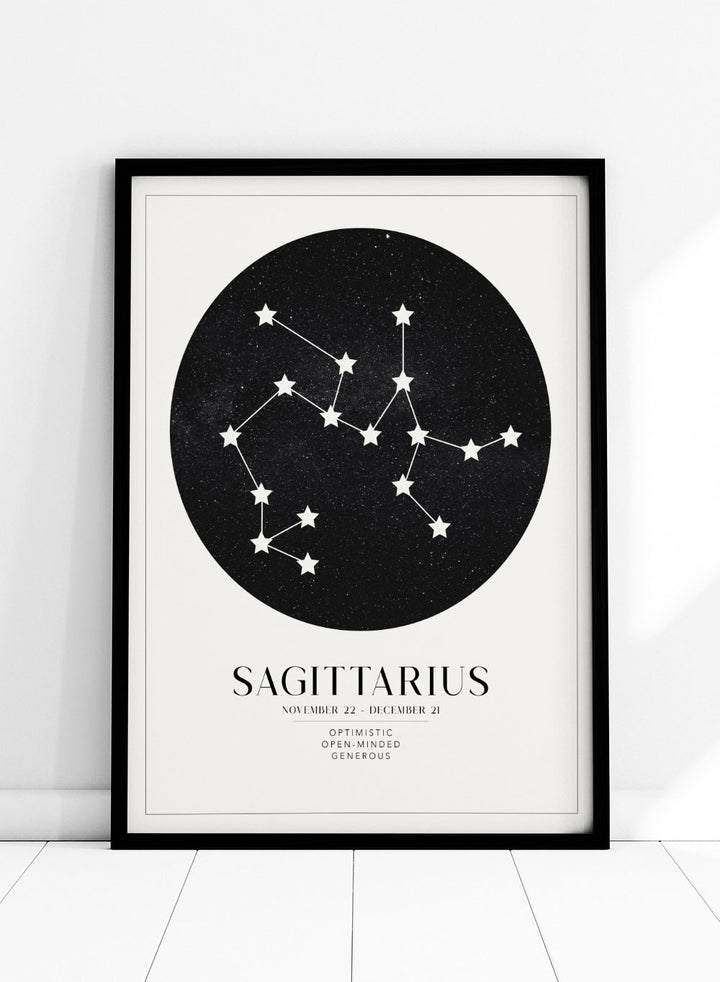 Sagittarius Zodiac Art Print (Light/Dark)_Sugar & Canvas