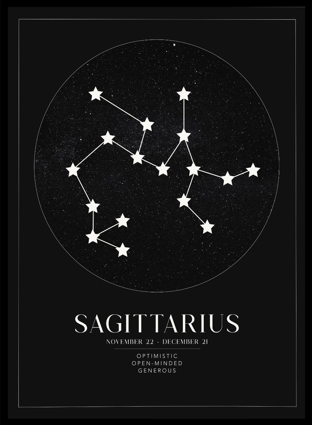 Sagittarius Zodiac Art Print (Light/Dark)_Sugar & Canvas