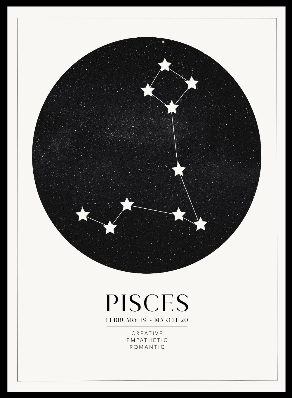 Pisces Zodiac Art Print (Light/Dark)_Sugar & Canvas