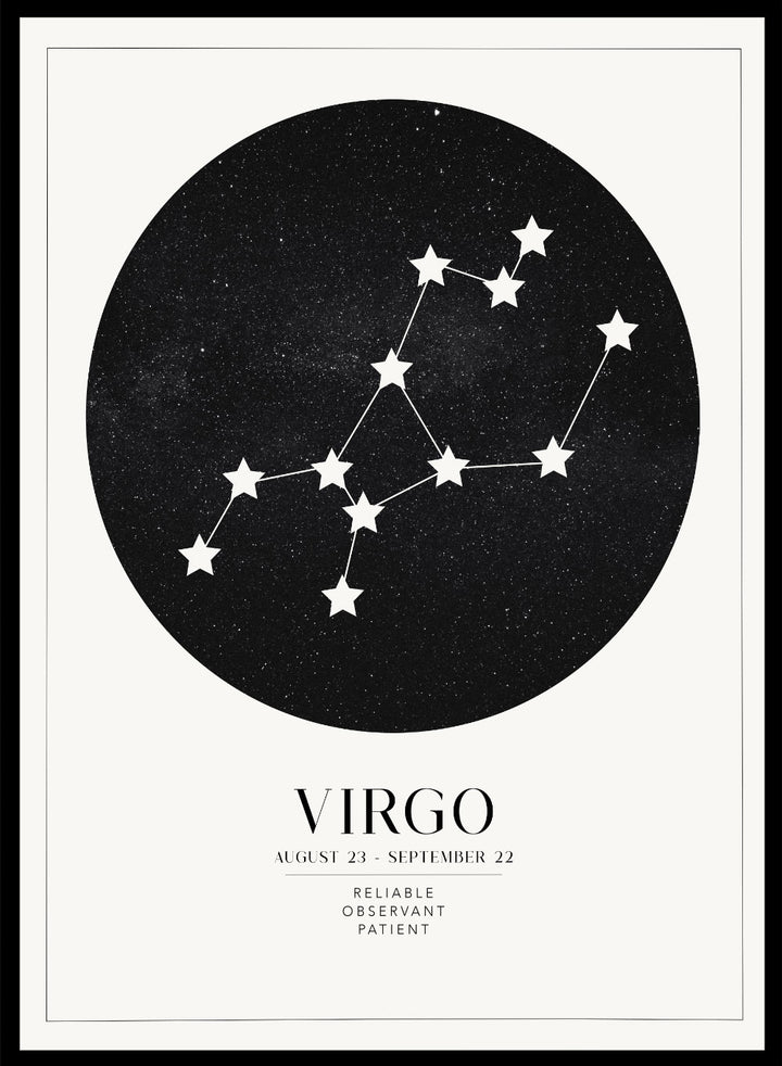 Virgo Zodiac Art Print (Light/Dark)_Sugar & Canvas
