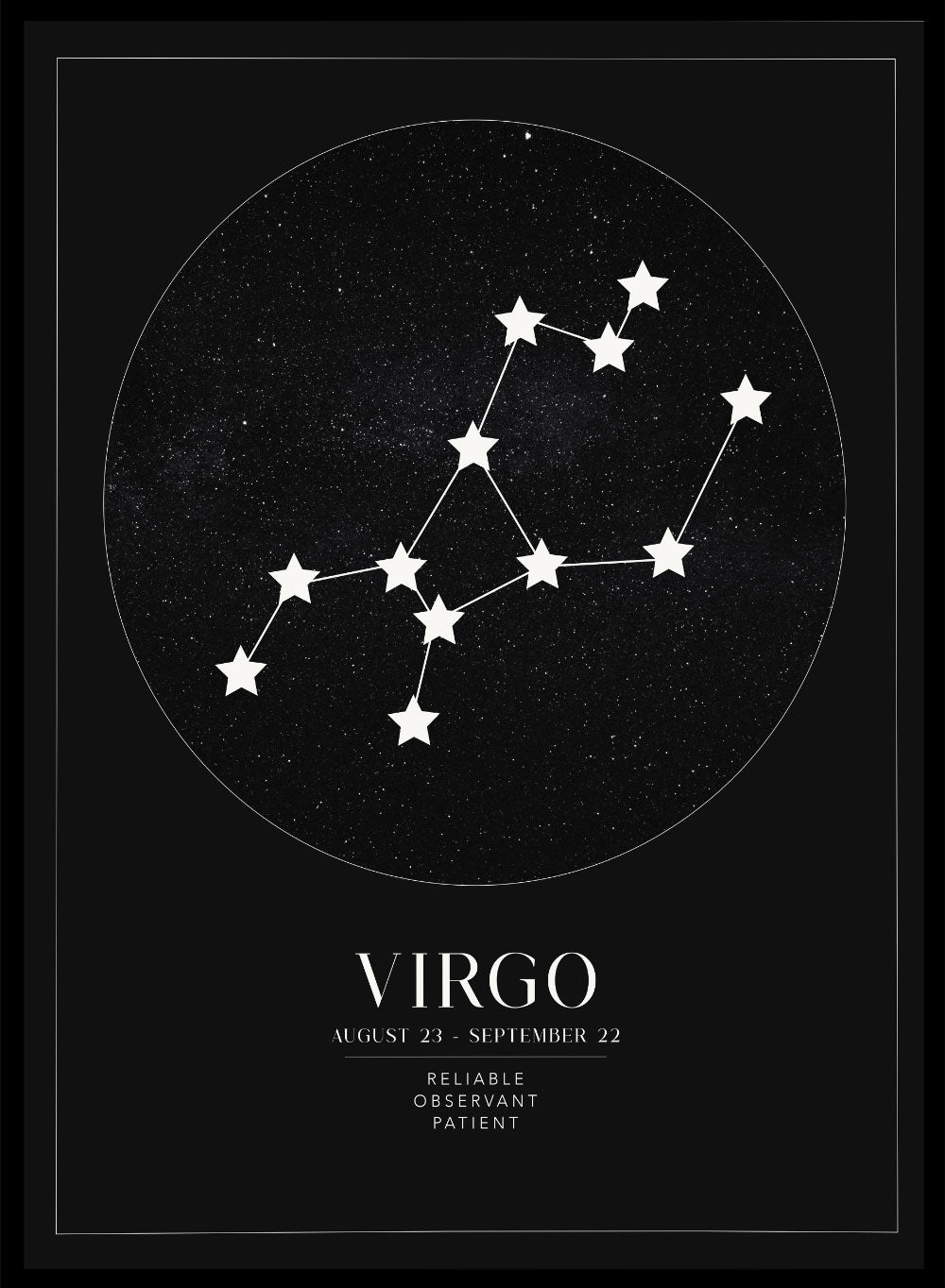 Virgo Zodiac Art Print (Light/Dark)_Sugar & Canvas