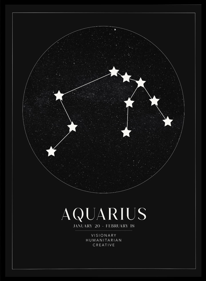 Aquarius Zodiac Art Print (Light/Dark)_Sugar & Canvas