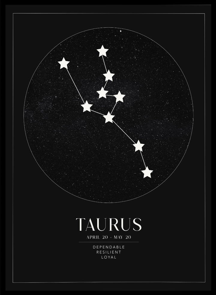 Taurus Zodiac Art Print (Light/Dark)_Sugar & Canvas