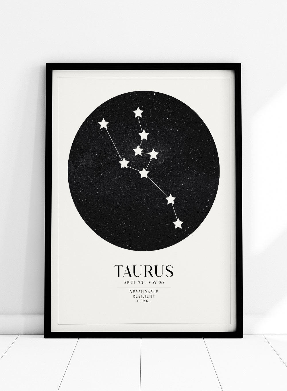 Taurus Zodiac Art Print (Light/Dark)_Sugar & Canvas