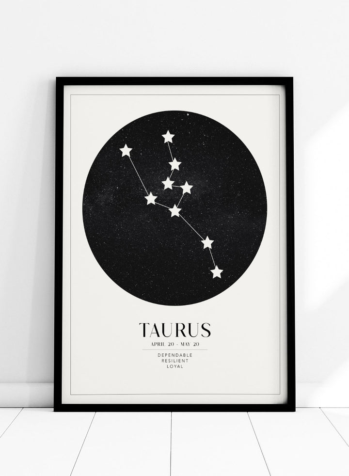 Taurus Zodiac Art Print (Light/Dark)_Sugar & Canvas