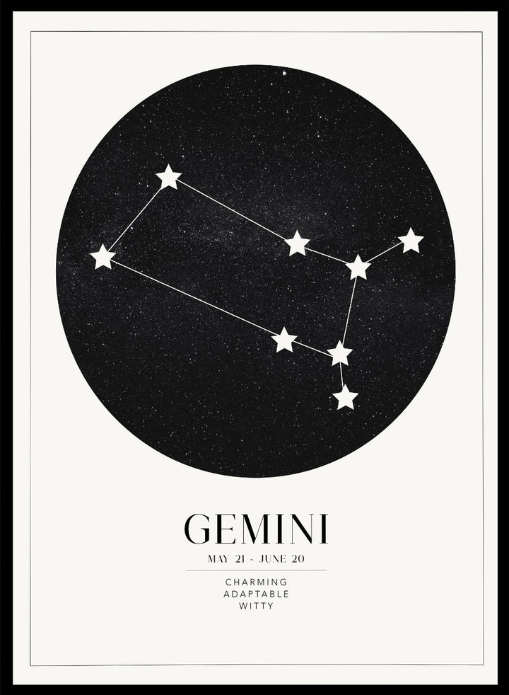Gemini Zodiac Art Print (Light/Dark)_Sugar & Canvas
