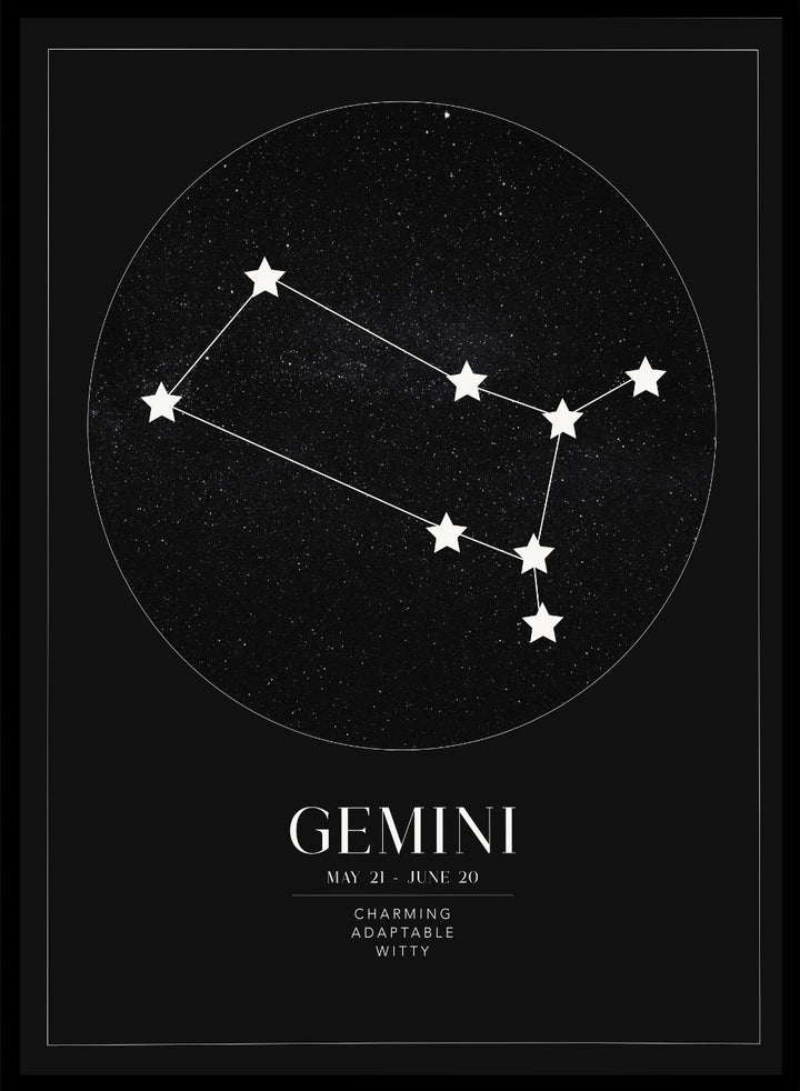 Gemini Zodiac Art Print (Light/Dark)_Sugar & Canvas