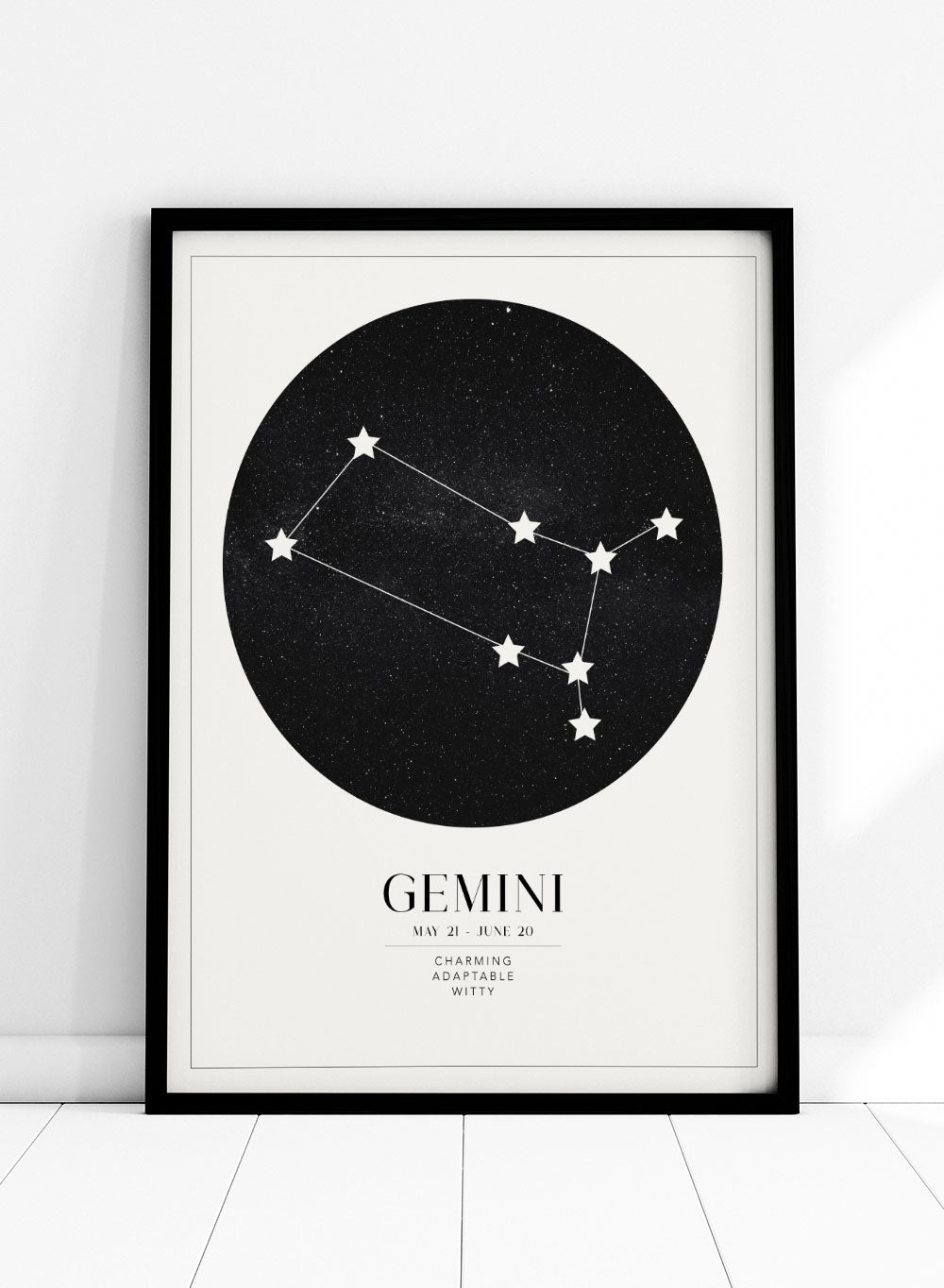 Gemini Zodiac Art Print (Light/Dark)_Sugar & Canvas