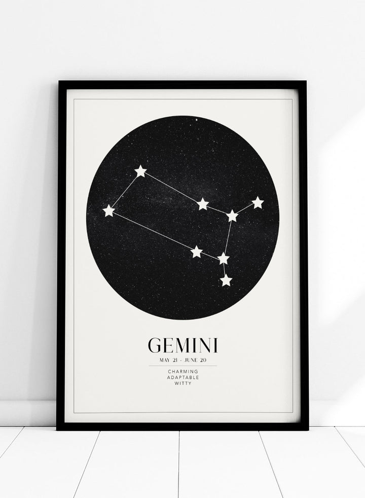 Gemini Zodiac Art Print (Light/Dark)_Sugar & Canvas