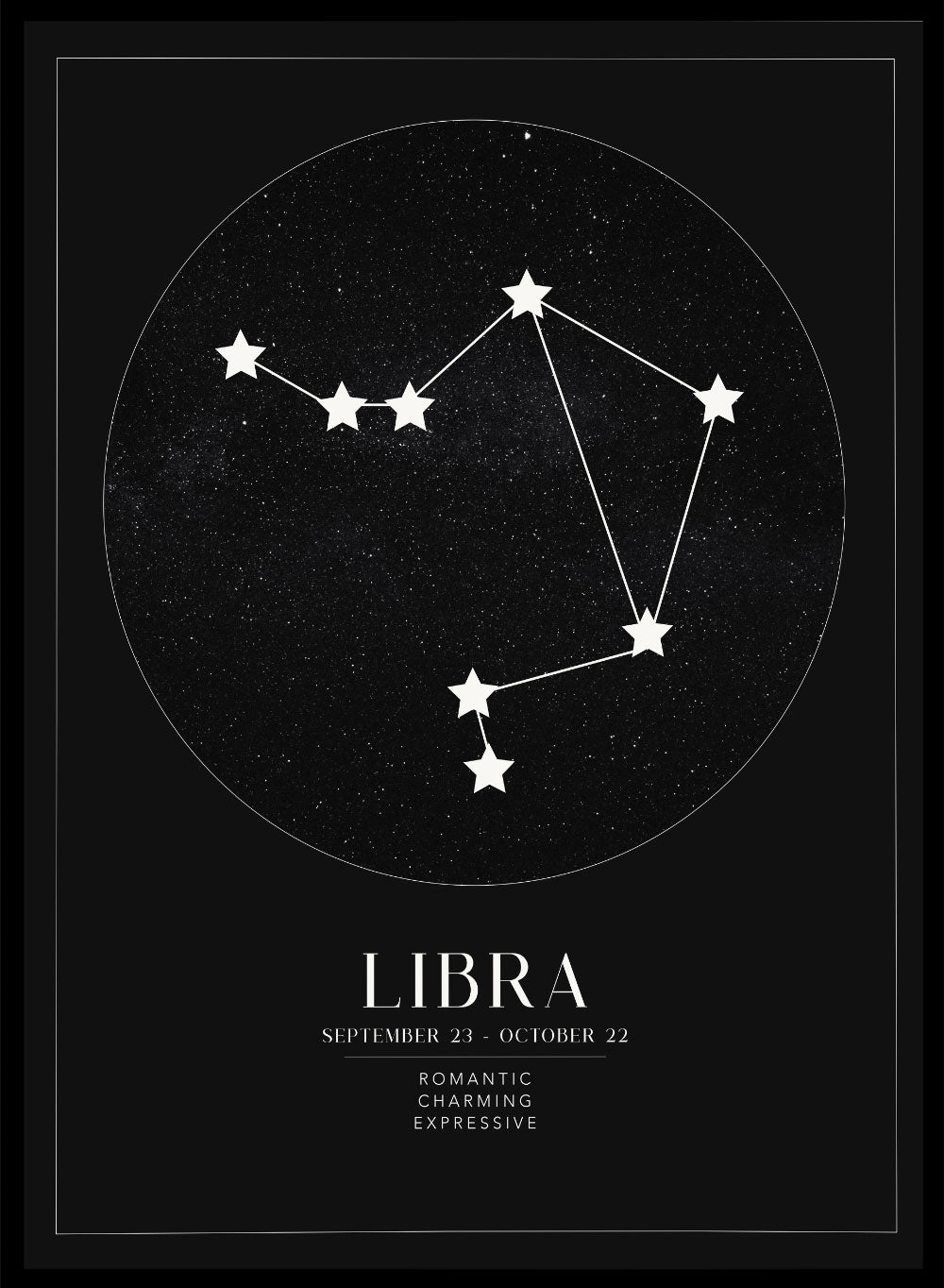 Libra Zodiac Art Print (Light/Dark)_Sugar & Canvas
