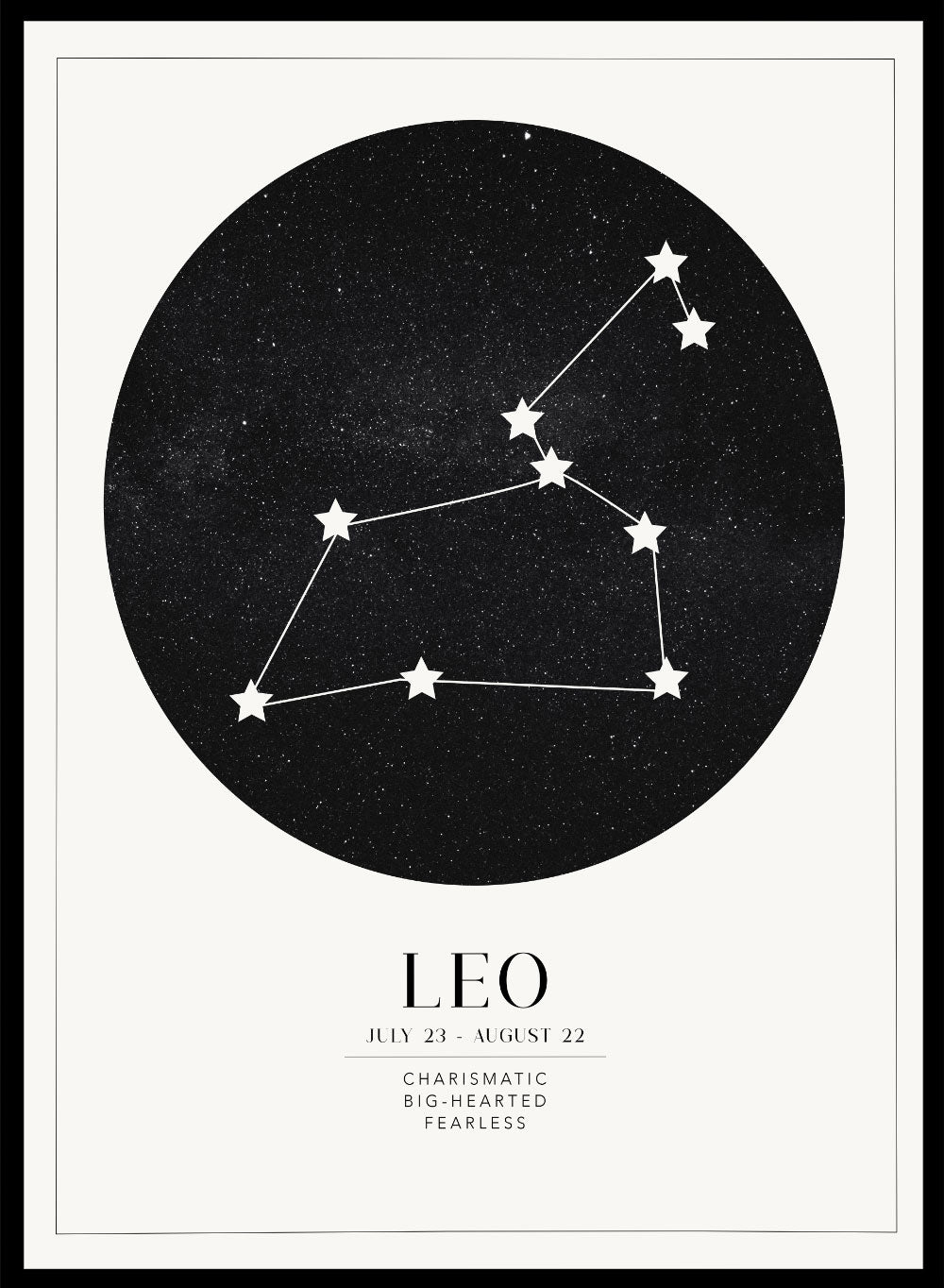 Leo Zodiac Art Print (Light/Dark)_Sugar & Canvas