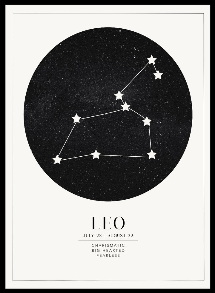 Leo Zodiac Art Print (Light/Dark)_Sugar & Canvas