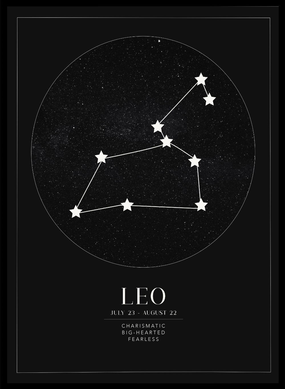 Leo Zodiac Art Print (Light/Dark)_Sugar & Canvas